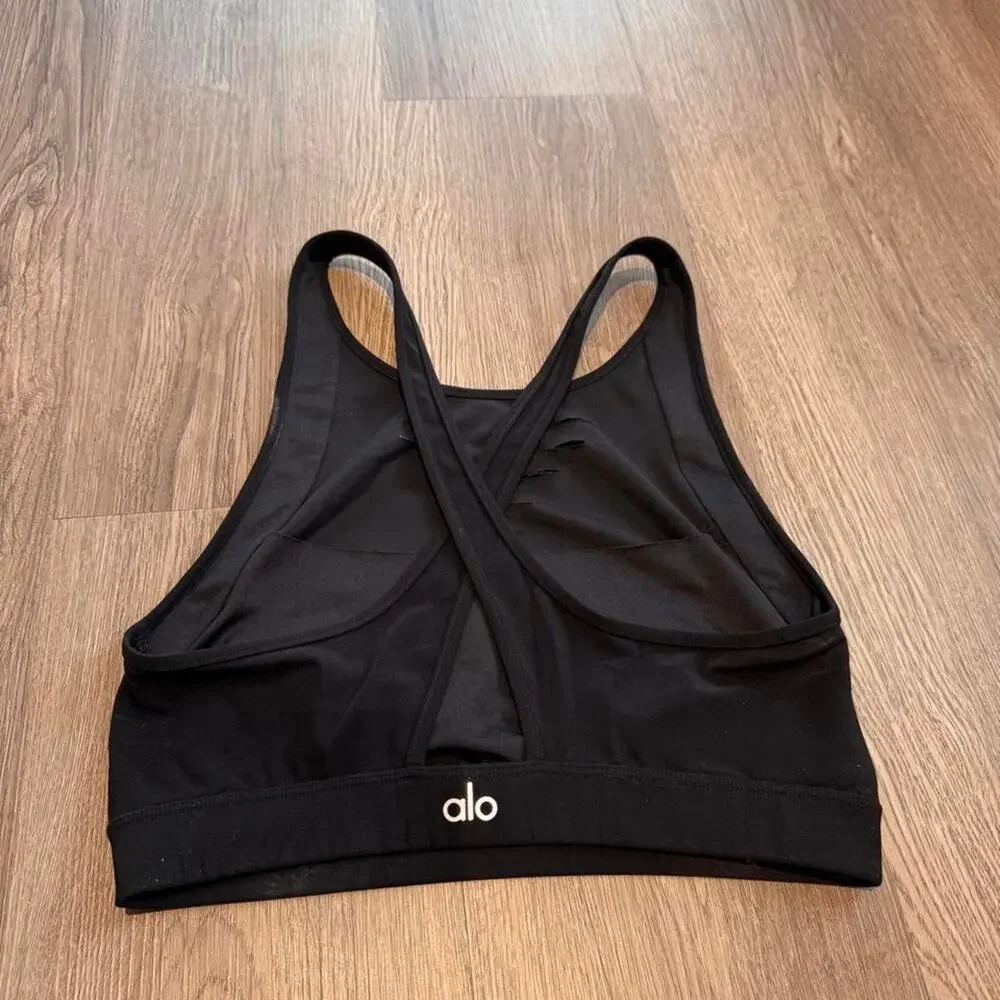 Black Alo Yoga Warrior Sports Bra
